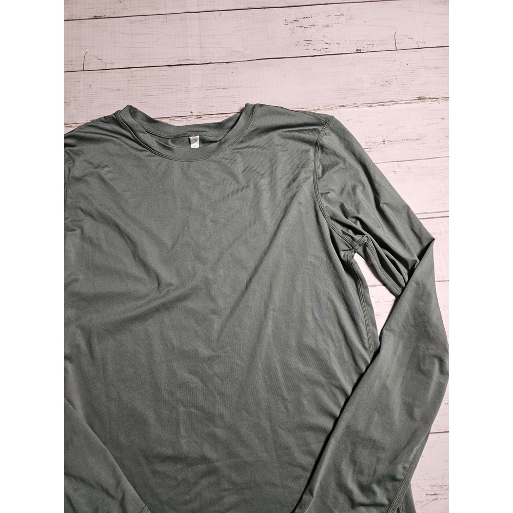 Fabletics Womens Long Sleeve Activewear Top‎ Sage Green Crew Neck Size M